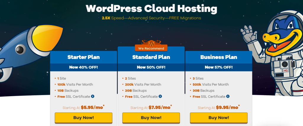 HostGator WordPress cloud hosting service
