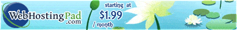 WebHostingPad web hosting service starting at $1.99 month